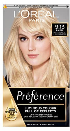 L'Oreal Paris Preference Hair Dye, Long Lasting, Luminous Permanent Hair Colour, 9.13, Baikal