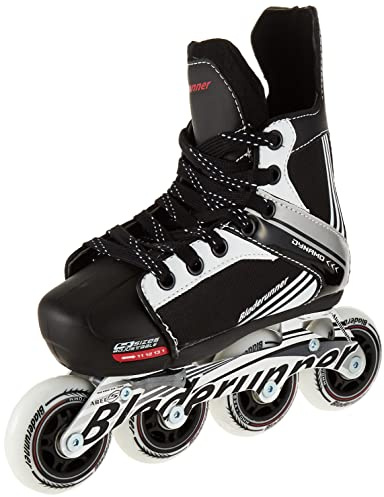 Bladerunner by Rollerblade Dynamo Jr Size Adjustable Hockey Inline Skate, Black and Red, Inline Skates, Size 11J - 1