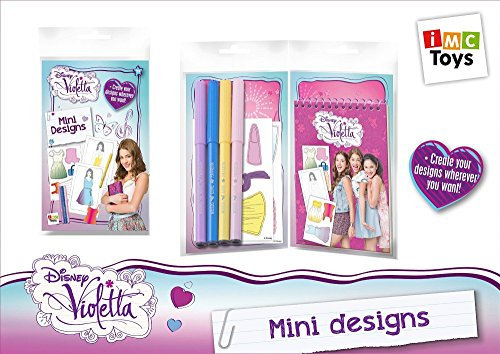 IMC Toys Violetta Mini-Skizzenblock mit 4 Stiften und 19,5cm x 11cm x 2cm