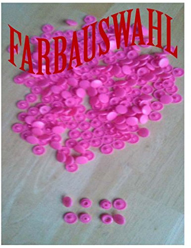 RP_Handel 50 Nähfrei KAM Snaps Druckknöpfe MATT, T5 = 12,5 mm Nachfüllpack Farbauswahl (B47-NeonPink)