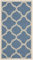 SAFAVIEH Trellis Rug for Indoor & Outdoor - Courtyard Collection, Short Pile, in Blue and Beige, 79 X 152 cm