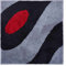 Grund COLANI Exklusiver Designer Badteppich 100% Polyacryl, ultra soft, rutschfest, ÖKO-TEX-zertifiziert, 5 Jahre Garantie, Colani 35, WC-Vorlage o.A. 60x60 cm, hellgrau-schwarz