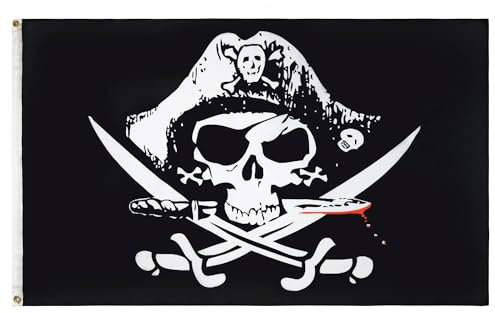 AZ FLAG - Bandera Pirata Sables - 90x60 cm - Bandera con Calavera 100% Poliéster con Ojales de Metal Integrados - 50g - Colores Vivos Y Resistente A La Decoloración