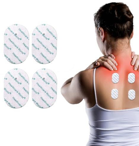 Tens-Elektrodenpads Ovale selbstklebende Elektroden (4 Stück) 2,2-mm-Bolzenverbindung Kompatibel mit Omron E2-, E4-Tens-Geräten