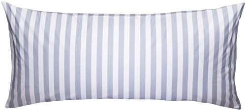 Mako Batist/Mako Perkal Landhaus Bettwäsche Streifen Oslo gestreift (40 cm x 80 cm Kissen, Grau - Streifen)