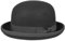 LIERYS Wollfilz Uni Melone Damen/Herren - Wollfilzhut Made in Italy - Bowler mit Satinfutter - Hutklassiker Sommer/Winter schwarz 61 cm