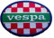 Vespa Oval Embroidered Patch (Red/White)