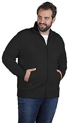 Stehkragen Zip Jacke Plus Size Herren, Schwarz, 4XL