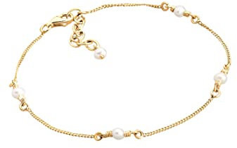 Elli Armband Damen basic elegant mit Süßwasserzuchtperlen in 925 Sterling Silber vergoldet
