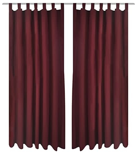 vidaXL Vorhänge Gardinen aus Satin 2-teilig 140 x 225 cm Dunkelrot