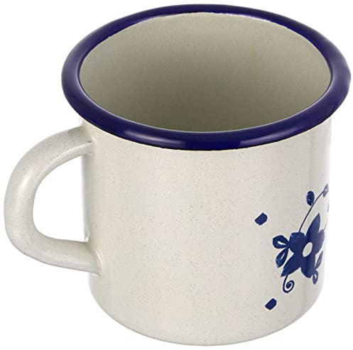 Ibili 918508 Gobelet, Acier, Blanc/Bleu, 10.0 x 10.0 x 12.0 cm