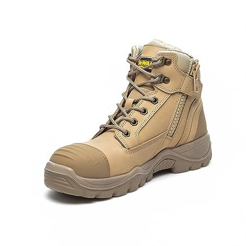 DEWALT Men's Akron Side Zip Steel Toe Safety Boot, Sand, UK8 (EU42)