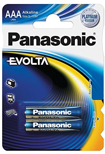 Panasonic LR03EGE AAA Micro Evolta Battery (Pack of 2) Blue