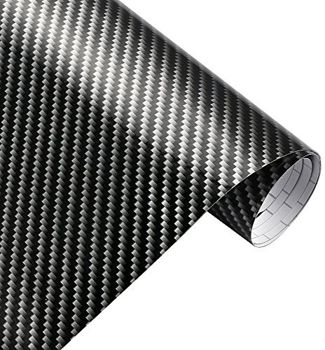 Könighaus (8,55€/m2) 2D Carbon Schwarz Folie 200 x 152 cm blasenfrei mit Anleitung (Autofolie)