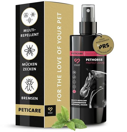 Peticare Spray contra tábanos, Mosquitos para Caballos - Multi-Repelente eficaz y de Larga duración y protección, garrapatas, Moscas, parásitos, Bloqueador tábano - petAnimal Protect 2009