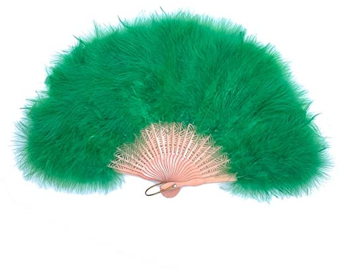 shekyeon Lime Green Marabou Feather Fan for Home Centerpiece