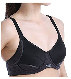 Berlei Women’s Electrify Mesh Underwire Sports Bra- Non Padded, high Impact, Maximum Support, Black (Black), 32B, 1 Piece