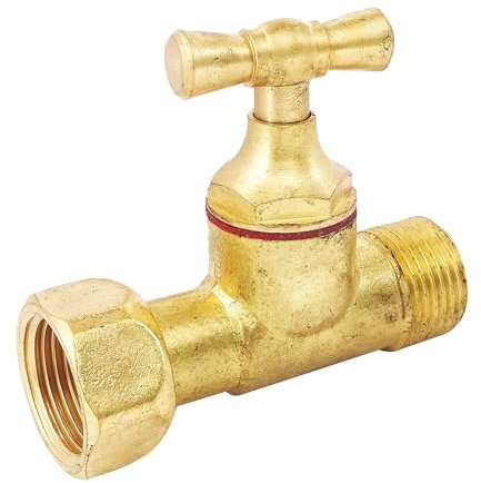 SOMATHERM FOR YOU, Robinet d'arrêt droit 3/8 pour WC - Tête à clapet en laiton brut - Compact et fiable - Entrée mâle 3/8 - Sortie écrou tournant - Joint EPDM inclus