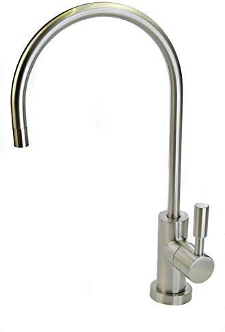 Wasserhahn, passend für alle Wasserfilter und Umkehrosmoseanlagen, 6,35 mm, gebürstetes Nickel-Finish