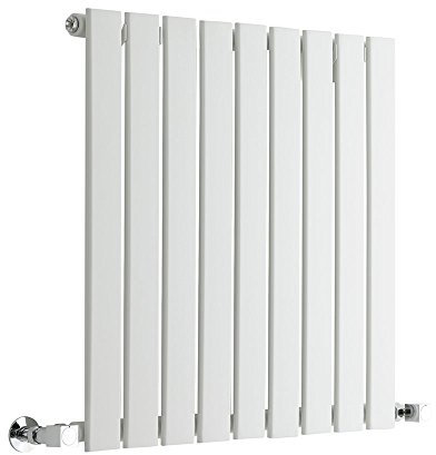 Milano Alpha White Horizontal Single Flat Panel Radiator - 635mm x 630mm