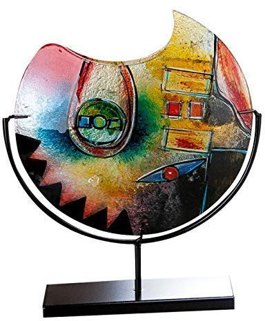 GILDE GLAS art Glas Vase - Geschenke für Frauen - Deko Wohnzimmer - Höhe 37 cm