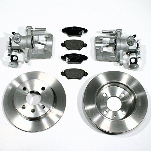 2 x Bremssattel/Bremszange für links + rechts + Bremsscheiben + Bremsbeläge hinten/Hinterachse