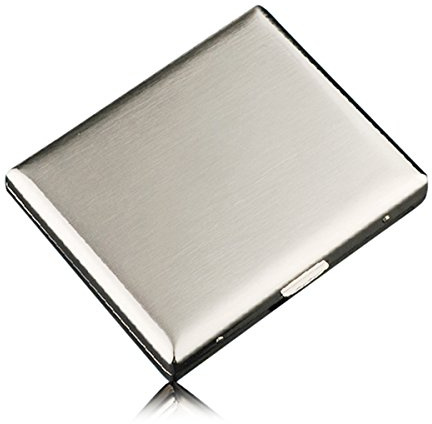 High-Grade Stainless Steel Cigarette Case, Nickel Plating Wire Drawing | Portable Waterproof, Holds 20 Cigarettes, it Fits Easily Into any Pocket or Shirt Pocket (with Branded Gift Box)