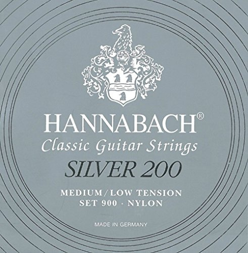 Hannabach Klassikgitarrensaiten Serie 900 Medium-Low Tension Silver 200 - E6w - 9006MLT