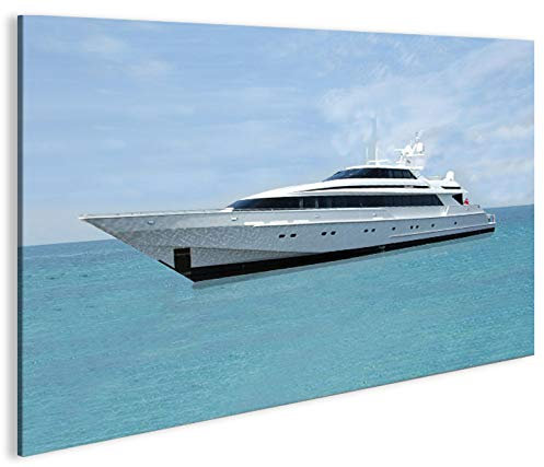 islandburner Bild Bilder auf Leinwand Mega Yacht 1p XXL Poster Leinwandbild Wandbild Dekoartikel Wohnzimmer Marke