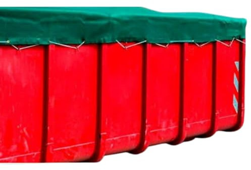 Containerplane Abdeckplane Gewebeplane feinmaschig Luftdurchlässig 3,50 x 7,00 m Grün zur Abdeckung von Container ohne Gummileine