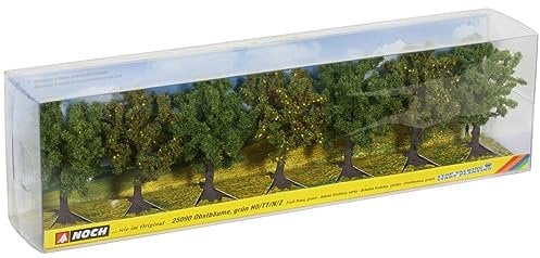 NOCH® Obstbäume, Miniatur Fruchtbäume, 7 Stück ca. 8 cm hoch für Modellbahn und DIY Projekte