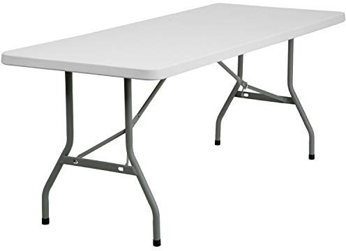 Flash Möbel 76,2 cm W x 182,9 cm L Granit weiß Kunststoff Klapptisch