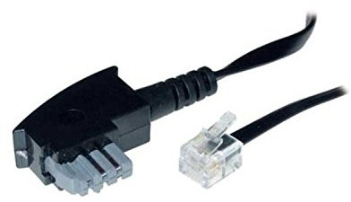 Neutral S-Conn 3 m TAE-N – RJ11 Telefonkabel, schwarz, transparent – Telefonkabel (3 m, TAE-N, RJ11, schwarz, transparent, männliche Stecker/männliche Stecker, schwarz)