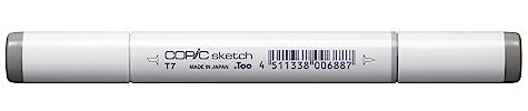 COPIC Sketch Marker Typ T - 7, toner gray No. 7, professioneller Pinselmarker, mit einer Super-Brush-Spitze und einer Medium-Broad-Spitze