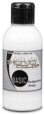 Pintura Corporal I 75 ml I para Aerógrafo y Pincel I Carnaval, Disfraces, Pintacaras I Senjo Color Basic I Blanco