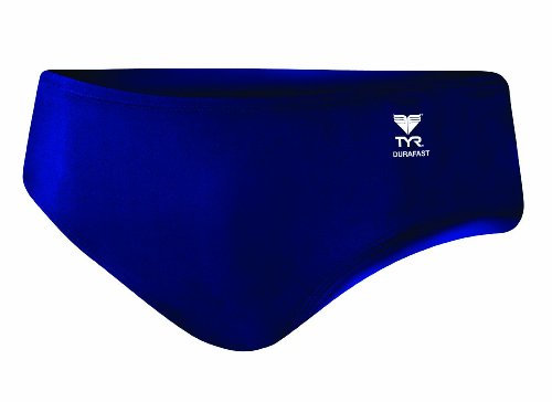TYR Costume Slip in Tessuto Anti Cloro Durafast Elite, Uomo in Tinta Unita per Allenamento, Navy, 38