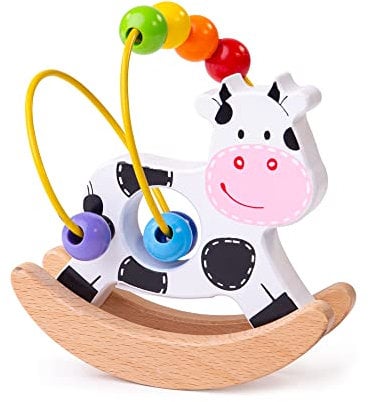 Bigjigs Toys Schaukelnde Motorikschleife (Kuh)