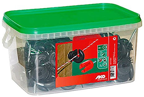 Kerbl 100 Ringisolatoren schwarz inkl. Einschraubhilfe Weidezaun Zubehör Zaunzubehör