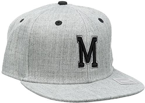 MSTRDS Unisex Letter Snapback M Baseball Cap, M Heather Grey, Large