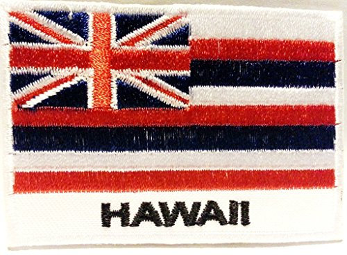 Fahnen Flagge Aufnäher Patches für Jacken Kleidung Jeans Applikationen Bügelbilder Flicken Stoff Patch Kleider Aufbügler Patches Aufnäher zum aufbügeln Hawaii 7 x 5 cm