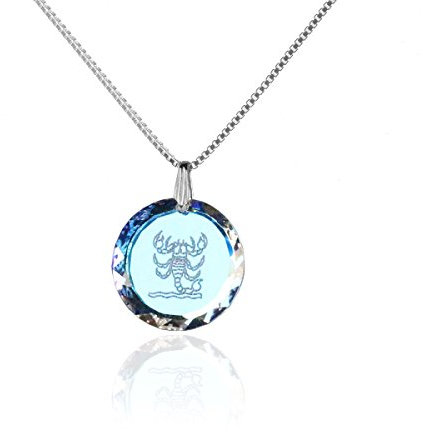 Silberkette Halskette 925 Silber Sternzeichen Tierkreiszeichen Skorpion hergestellt mit Swarovski®Kristall