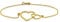 MIORE Damen-Armband mit Anhänger - Elegantes Armband aus 9 kt. Gelbgold mit doppeltem Herz-Anhänger - Armschmuck 18 cm lang, Gold