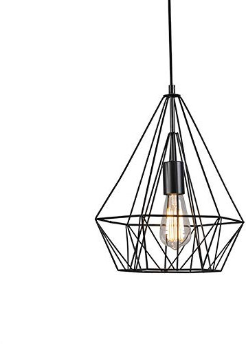 Qazqa carcass - Suspension - 1 lumière - Ø 300 mm - Noir - Moderne - éclairage intérieur - Salon I Chambre I Cuisine I Salle à manger
