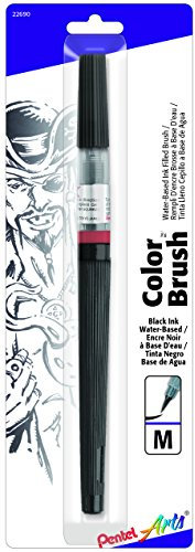 Pentel Color Brush Pen, Schwarz (GFLBP101)