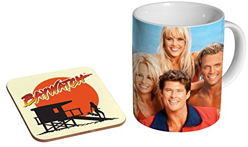 Baywatch Cast Awesome Kaffeetasse und Untersetzer aus Keramik