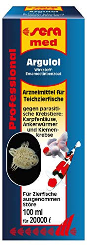 sera 43081 med Professional Argulol 100ml für 20.000 Liter - Arzneimittel für Teichfische gegen parasitische Krebstiere, wie Karpfenläuse, Ankerwürmer und Kiemenkrebse