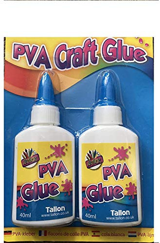 PVA Glue Pens Safe Quick Dry 40ml Bottle PK 2 - For Art/Craft/Home/Office/School