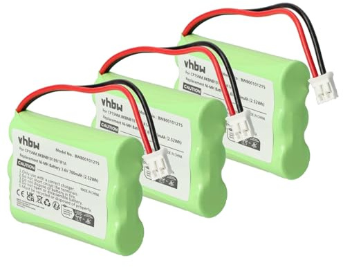 vhbw 3X Akku kompatibel mit Aastra Ericsson DT292 | schnurlos Festnetz Telefon (700 mAh, 3,6 V, NiMH)