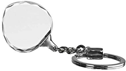 CRISTALICA Schlüsselanhänger Glasanhänger Glasblock für Lasergravur Herz Pokal 3 cm