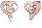 Elli Boucles d'Oreilles Coeur Cristal Plaqué Or Rose